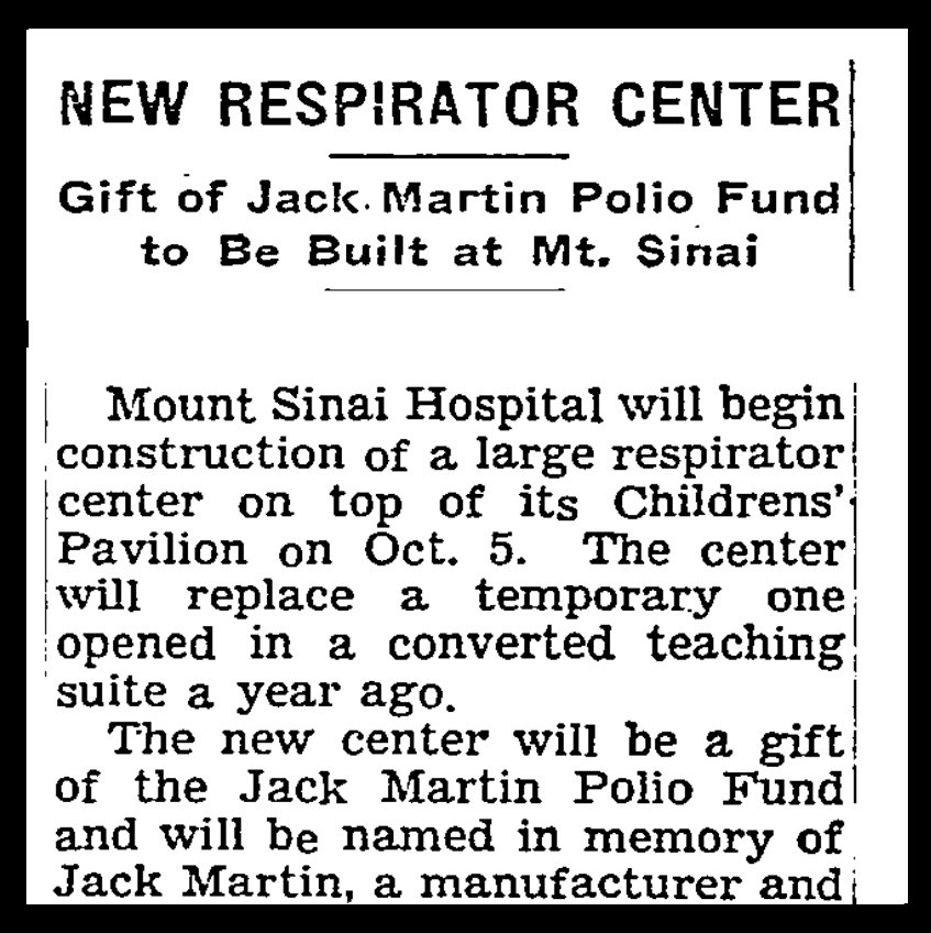 1954 – New Respirator Center