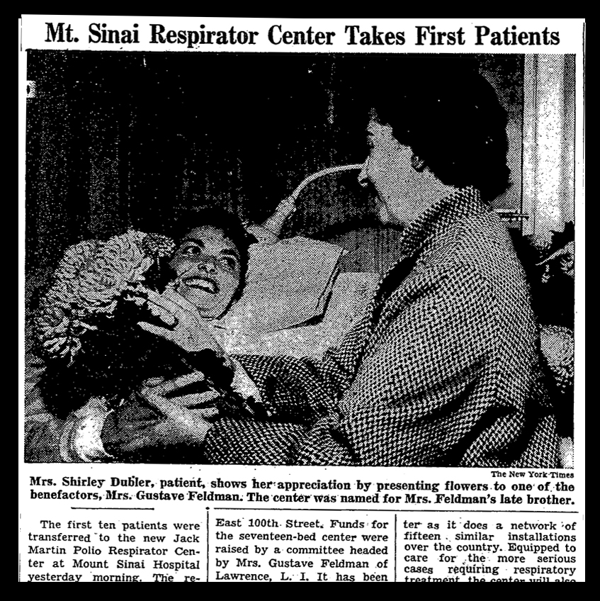 1955 – Mt. Sinai Respirator Center Takes First Patients