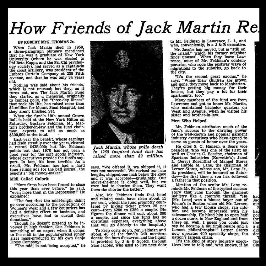 1970 – How Friends of Jack Martin Remember Him Still